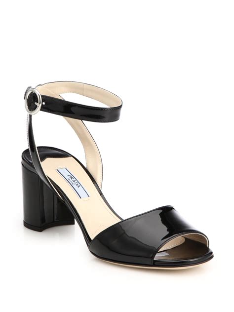 prada leather slingback block-heel sandals|prada shoes for women.